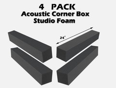 4 Pack Acoustic Wedge Studio Soundproofing Foam Corner Block Bass Trap 24″x3″x3″