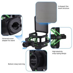 Plastic Microphone Shock Mount Anti-vibration Mic Holder Stand With Metal P SFOD
