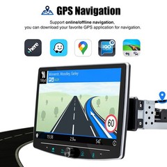 10″ Single DIN Android 15 BT Car Stereo Radio Carplay GPS Rotatable Screen 4+64G