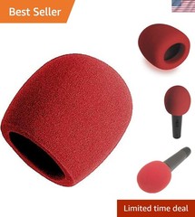 Soft Foam Ball-Type Windscreen for Mics – Red, Perfect for Clarity & Style
