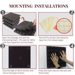 12~96 PACK 12″X12″X0.4″ Acoustic Foam Panel Studio Soundproofing Wall Tiles USA