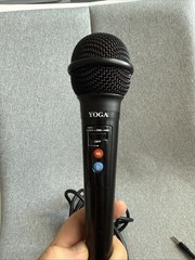YOGA Corded Microphone with Key Control Function, Attached Cable Cord – Black