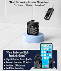 NEW 2026 Mini 3 in 1 Noise-Cancelling Wireless Lavalier Microphone. 45M Long