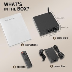Okanemoqi Hifi Amplifier 2000W Mini Hifi Amplifier 2.0 Channel 100W2 Bluetooth