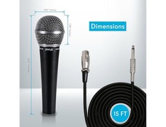 Pyle Professional Moving Coil Dynamic Handheld Microphone + 15′ Cable PDMIC58