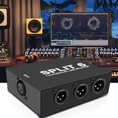 XLR Splitter Mic Box 1-IN-6-OUT/6-IN-1-OUT, 6 Channel Audio Selector Connector