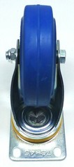 Set Of Four 4″ Heavy Duty Swivel Casters, 4″ Blue Rubber Wheels