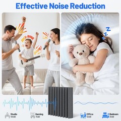 12 Pack Sound Proof Foam Panels For Walls 2”x12”x12” 2 Inch 12 Pack, Black