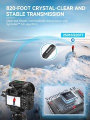 SYNCO G3 PRO Wireless Microphone 2.4G 820FT Noise Reduction for Camera Streaming