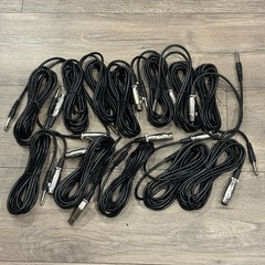 12 Lot PACK bundle 10 Ft XLR 3pin Female to 1/4″ Mono Microphone Cable mic cord