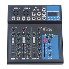 4-Channel Bluetooth USB Audio Mixer With Reverb for DJs & Performances 110V