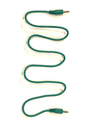(5) Pack of Green 3.5mm MONO TS Cables for Eurorack Modular Synth Synthesizers