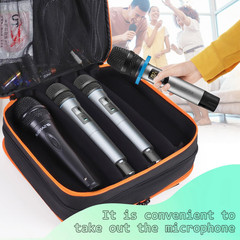 Microphone Case,Wireless Microphone Bag,Portable Storage Case,8 Slots Mic Carryi