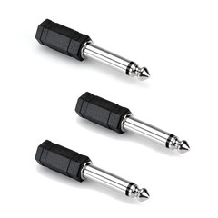 Hosa GPM179-THREE-K Stereo 3.5mm TRS – 1/4 TS Adapter 3 Pack Bundle