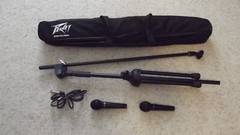 TWO! Peavey PV-MSP1 PVi 100 Mic’s + Mic Stand W/ Boom + Gig Bag + XLR Cable