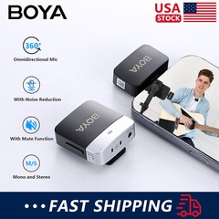 BOYA BY-M1V Wireless Lapel Microphone USB Type C / Lightning / 3.5mm Audio Jack