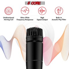 5Core ND-57X Cardioid Dynamic Wired Instrument Microphone + Cable + Bag