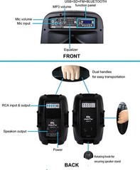Proreck Dance 12 Portable 12-Inch 1000 Watts 2-Way Powered PA Speaker System