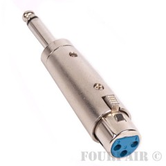 3pin XLR Female to 1/4″ 6.35mm Mono Male Plug Audio Cable Microphone Mic Adapter