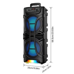 6800W Dual 8 Inch Woofer Bluetooth Speaker System Portable Party Mic FM TWS USB
