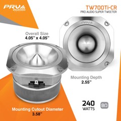 4x PRV Audio TW700Ti-CR Bullet 4” Pro Tweeter 8 Ohm Titanium Car Audio 960W