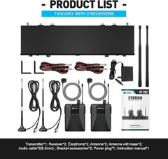 Audio PRO ST-202 UHF Stereo Wireless in Ear Monitor System, Dual Channel Wireles