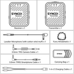 SYNCO G1(A1) Wireless Microphone System with Transmitter Receiver Kit For Camera