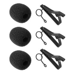 Lavalier Microphone 3.3 cm x 2.2 (Clip), 2.15 x 1.9 (Foam), Black