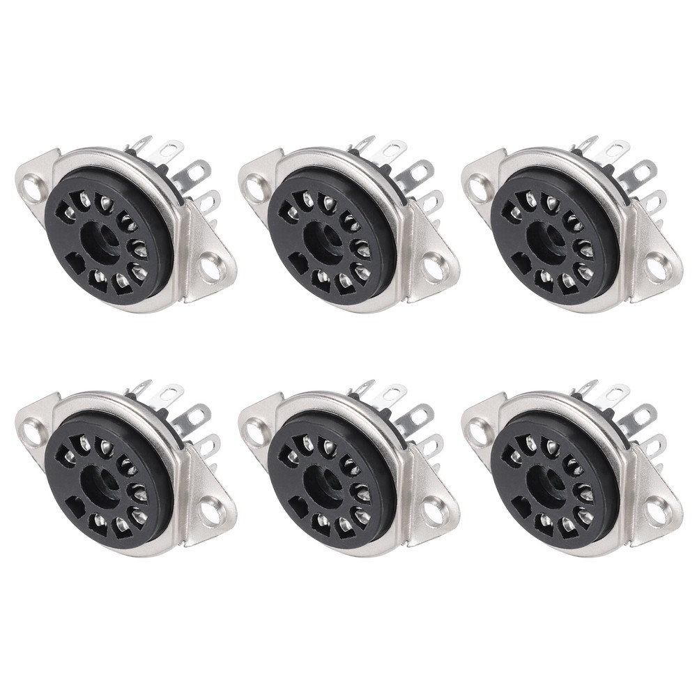 6 Pcs 9pin Tube Socket Bakelite Vacuum Tube Protect Tube Pin Socket Black