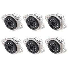 6 Pcs 9pin Tube Socket Bakelite Vacuum Tube Protect Tube Pin Socket Black
