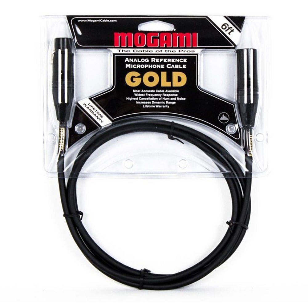 6-foot Mogami Gold Studio XLR Microphone Cable XLRM/XLRF – 6′ 6ft 6-feet Mic