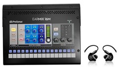 PRESONUS EarMix 16M 16×2 Personal Monitor Mixer+Mackie MP-220 In-Ear Monitors