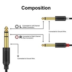 Versatile 6 Feet TRS to Dual TS Y Splitter Cable for Seamless Audio Connection