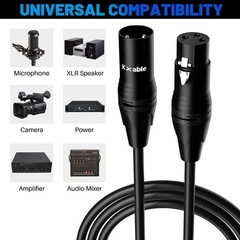 35ft XLR Microphone Cable 3-Pin Shielded Balanced Male to Female Mic Cord