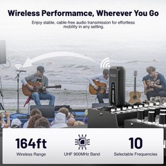Plug on UHF 900MHz XLR Wireless Microphone Adapter, XLR Wireless Audio Transm…