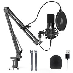 USB Microphone 192KHZ/24Bit Plug & Play PC Podcast Condenser Mic for Recording