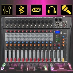 Pro Power Mixer 12 Channel Audio Mixing Console 16 DSP w/USB 110-220V Bluetooth