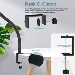 Microphone Stand,50 cm Long Flexible Gooseneck Arm Desktop Clamp Mount,Univer…