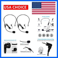 2Pcs Microphone Headset Mic, Flexible Wired Boom for Voice Amplifier, 3.5mm C…