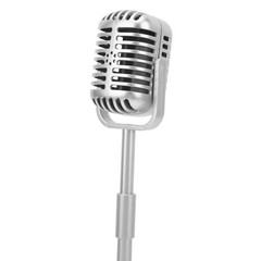 Retro Microphone Prop Lightweight Fake Vintage Mic For Shooting/Party (Silver)