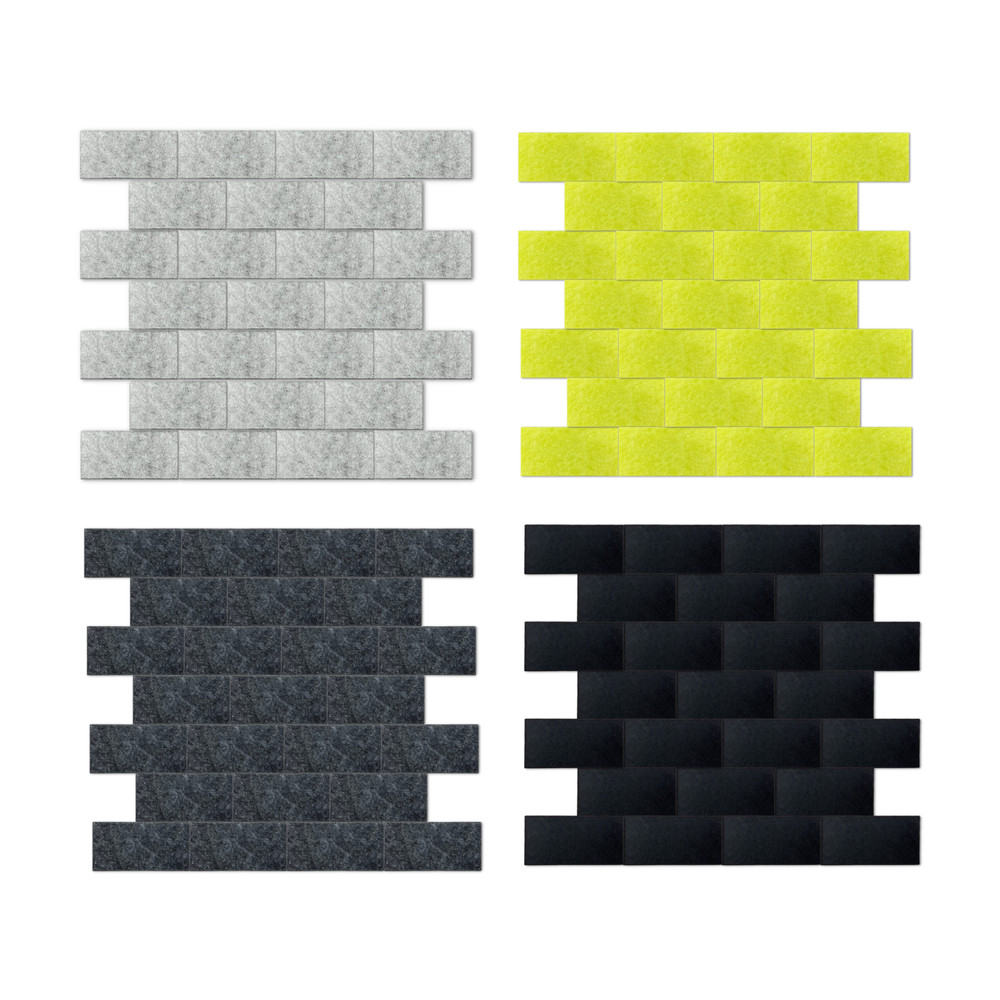 4″x8″x.5″ 3D Peel & Stick Sound Absorbing Polyester Tiles, Wall Décor (4 pcs)