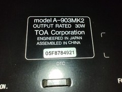 TOA 900 Series II Mixer Amplifier Model A-903MK2 w/U-01 Modules (x3)
