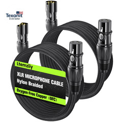 XLR Cable 25Ft 2 Pack, Male to Female XLR Microphone Cable, Gold-Plated 3-Pin Ox