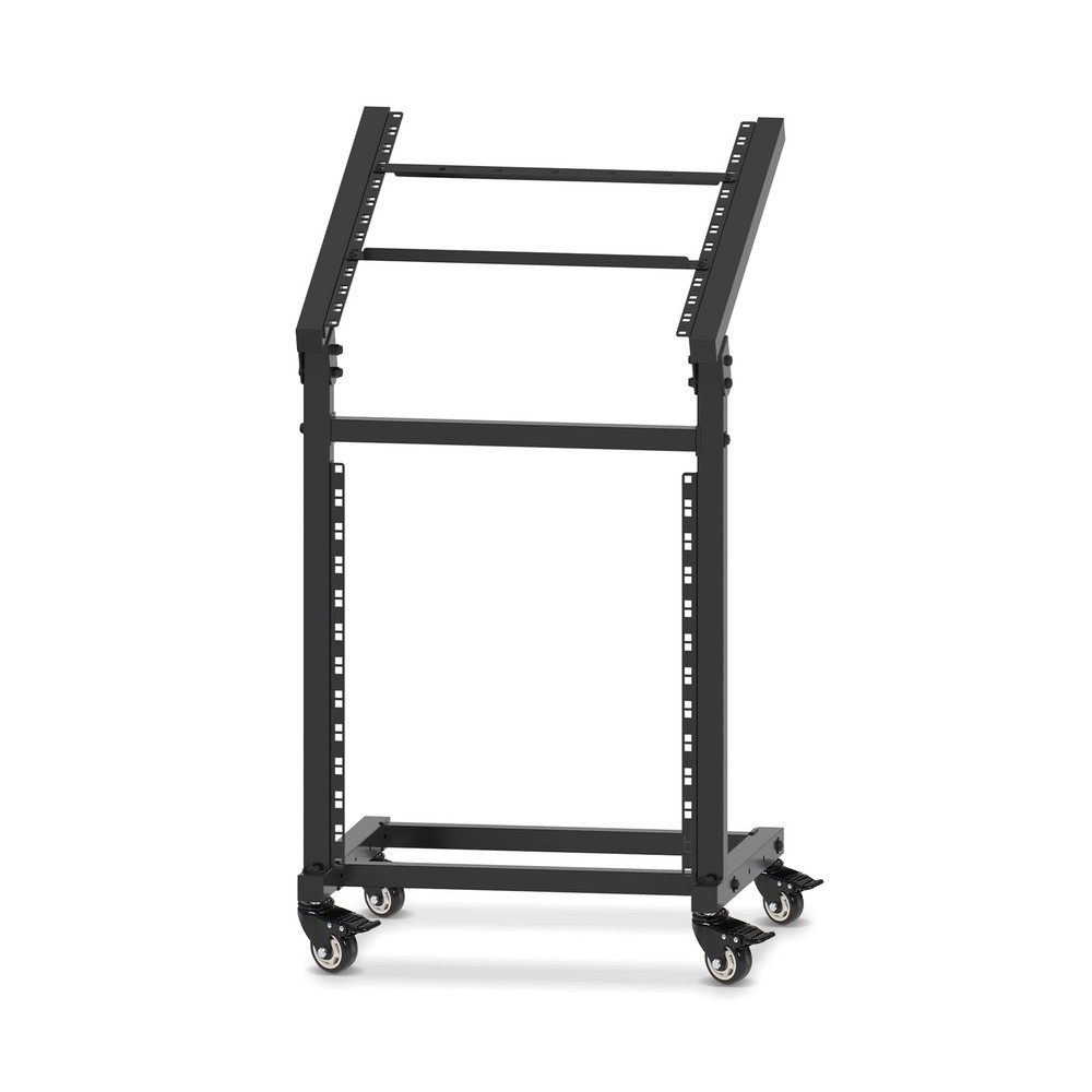 12U DJ Mixer Stand Rack Mount Rolling Stand Stage Cart Adjustable Rack Mount …