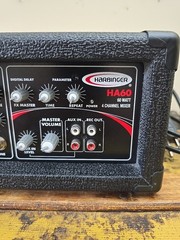 Harbinger HA60 PA System – Mixer + Speakers – 60W – Missing Cables – Tested