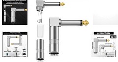 Zinc Alloy Right Angle Audio Jack Connectors – 2 Pack for Audio Devices