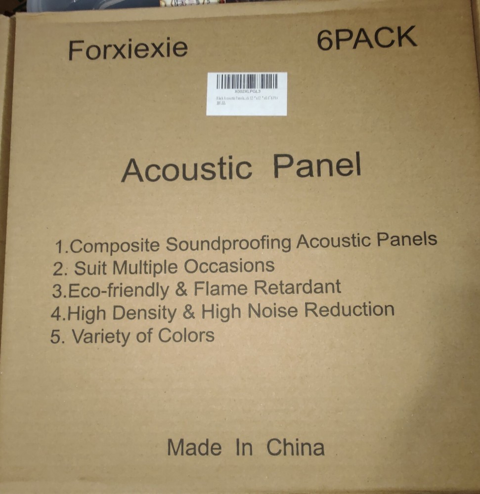 [6 PACK] Soundproofing Acoustic BEVEL Foam Tiles Wall Panels 12″ X 12″ X 0.4