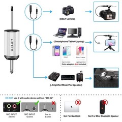 Wireless System With Dual Headset Microphones/lavalier Lapel Mics And Bodypack T