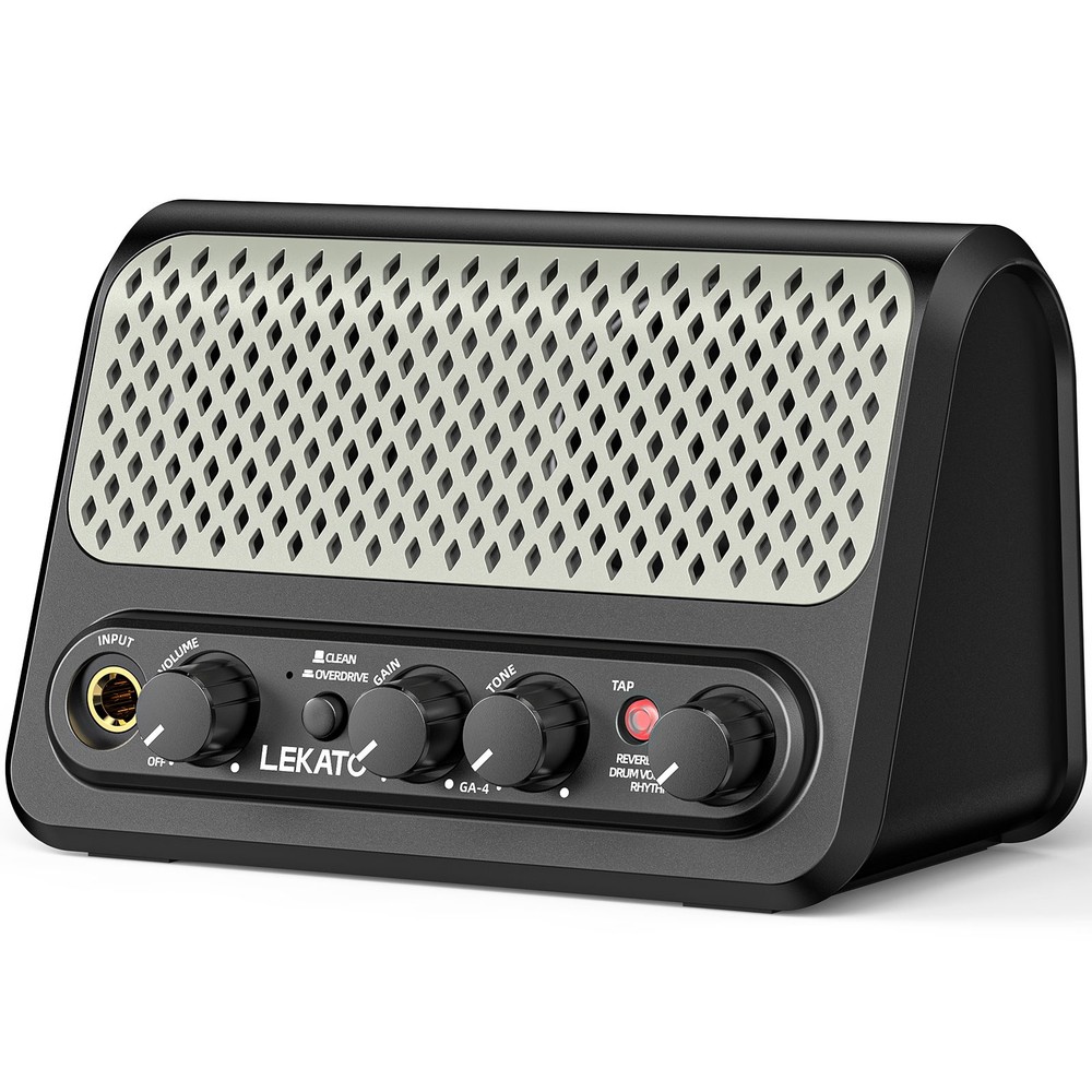 LEKATO GA-4 10W Guitar Amplifier with Clean Overdrive Reverb Drum Volume