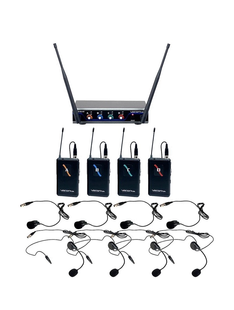 VOCOPRO DIGITAL-QUAD-B4-4Channel Wireless Hybrid Headset/Lapel Microphone System